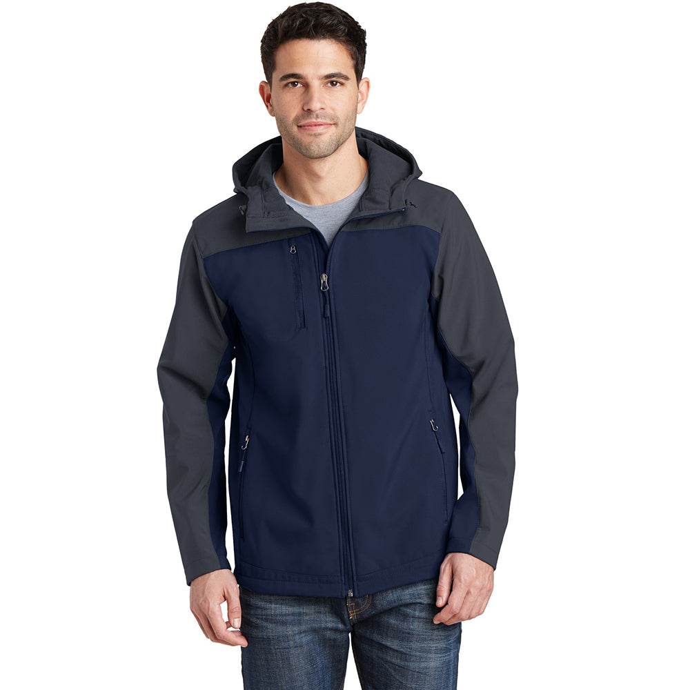 Port Authority Hooded Core Soft Shell Embroidered Jacket - Night Sky Blue/Dress Blue Navy