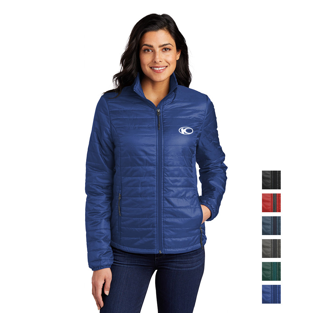 Port Authority Women's Packable Puffy Embroidered Jacket - Cobalt Blue