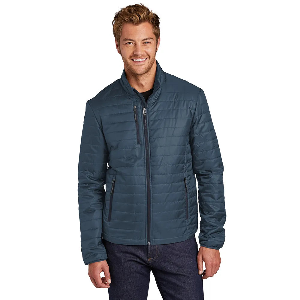 Port Authority Packable Puffy Embroidered Jacket - Regatta Blue/River Blue Navy