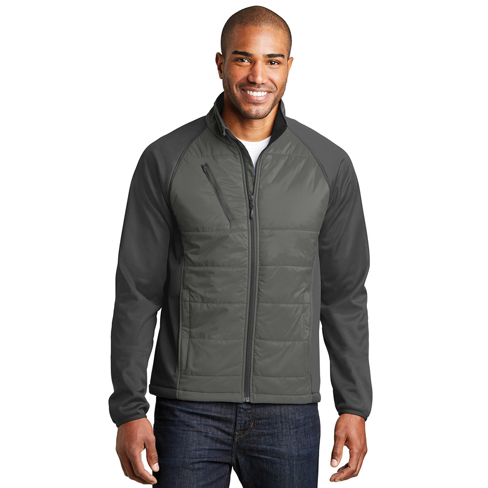 Port Authority Hybrid Soft Shell Embroidered Jacket - Smoke Grey/Grey Steel