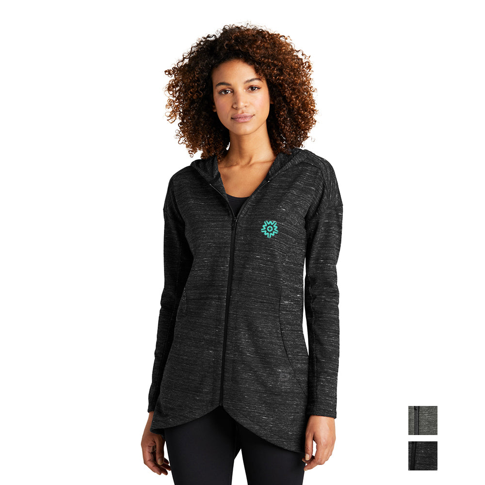 OGIO Women's Flux Full-Zip Embroidered Hoodie - Tarmac Grey Heather