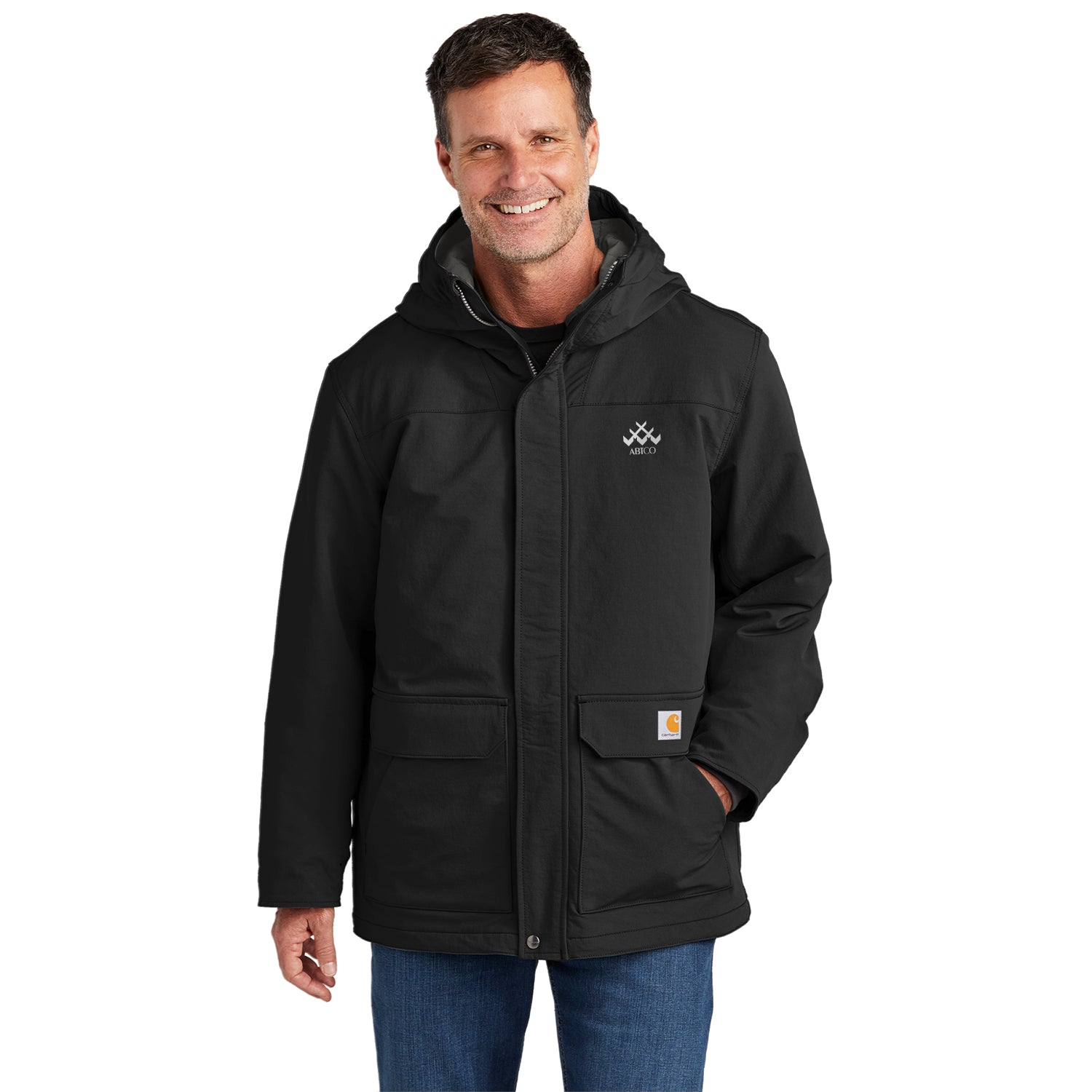 Carhartt Super Dux Insulated Hooded Coat Embroidered - Black