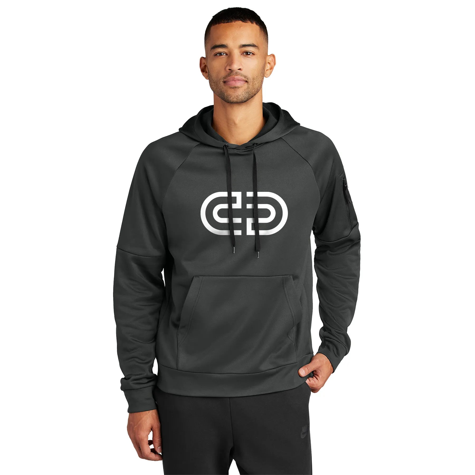 Nike Therma-FIT Pocket Pullover Fleece Hoodie Decorated - Anthracite Grey