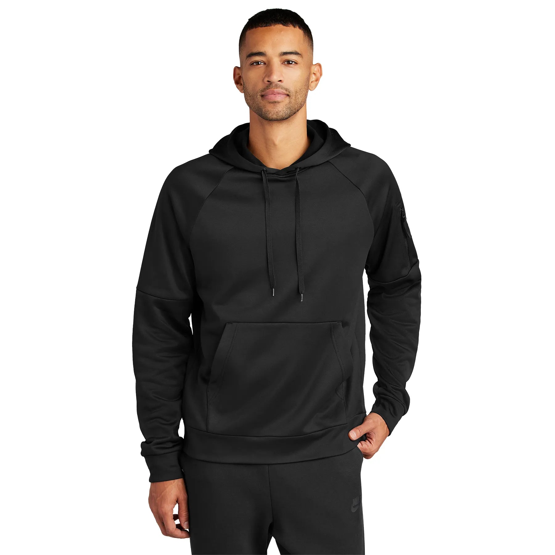 Nike Therma-FIT Pocket Pullover Fleece Hoodie Decorated - Black