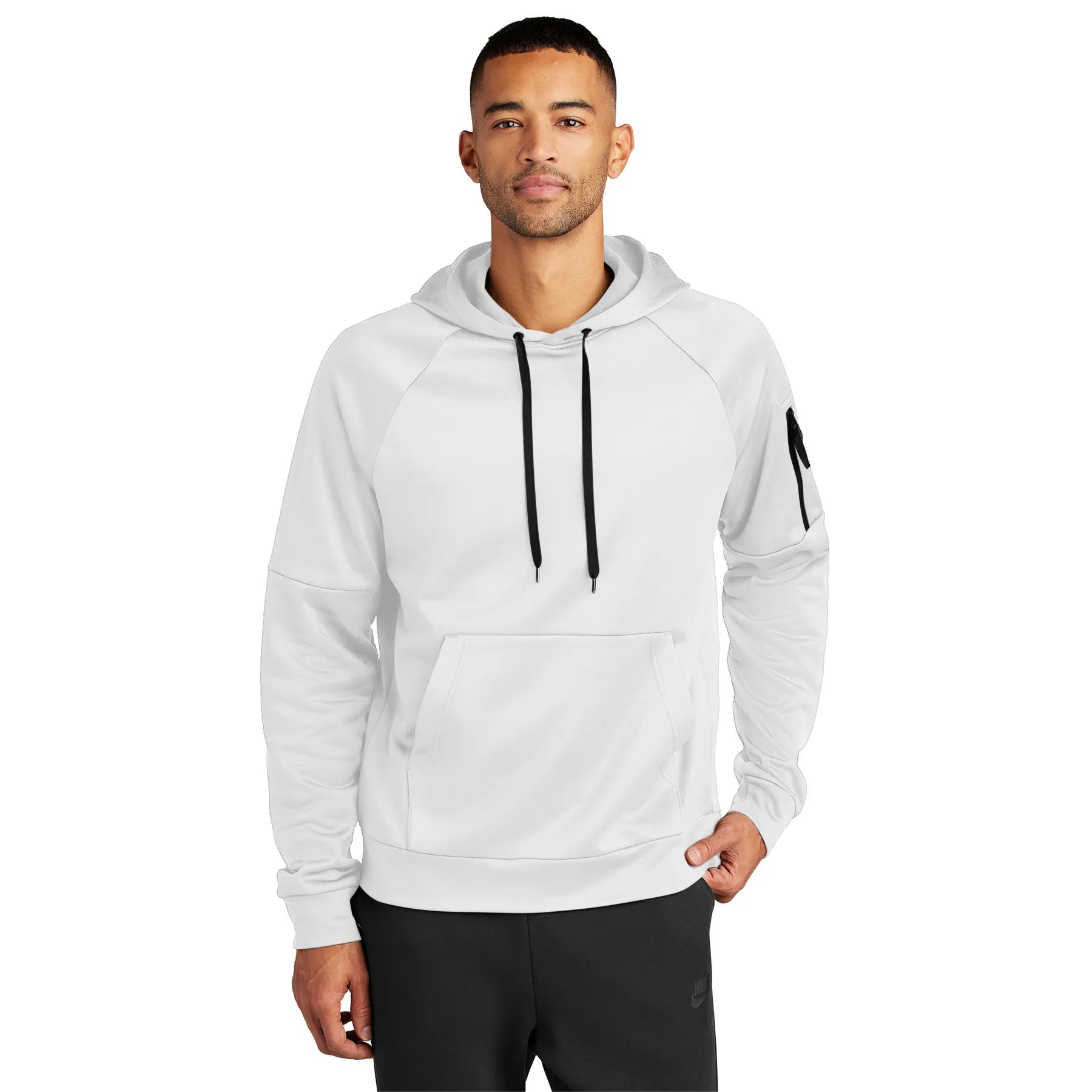 Nike Therma-FIT Pocket Pullover Fleece Hoodie Decorated - White