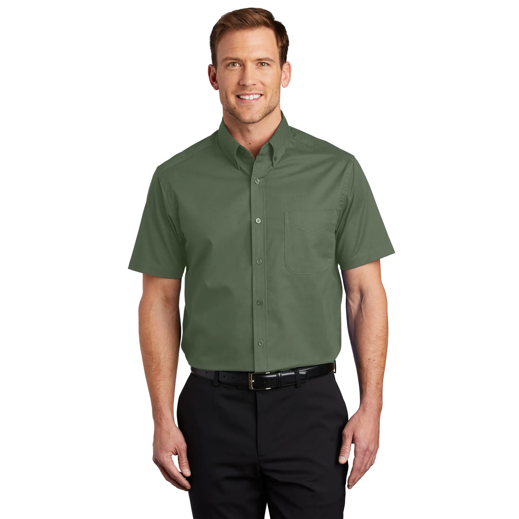 Port Authority Short Sleeve Easy Care Embroidered Shirt - Clover Green