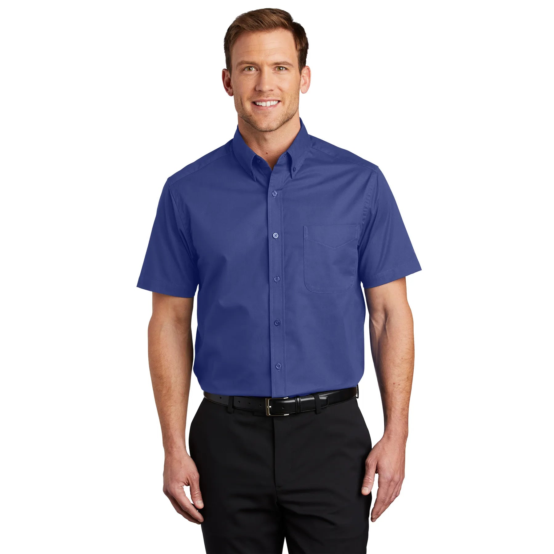 Port Authority Short Sleeve Easy Care Embroidered Shirt - Mediterranean Blue