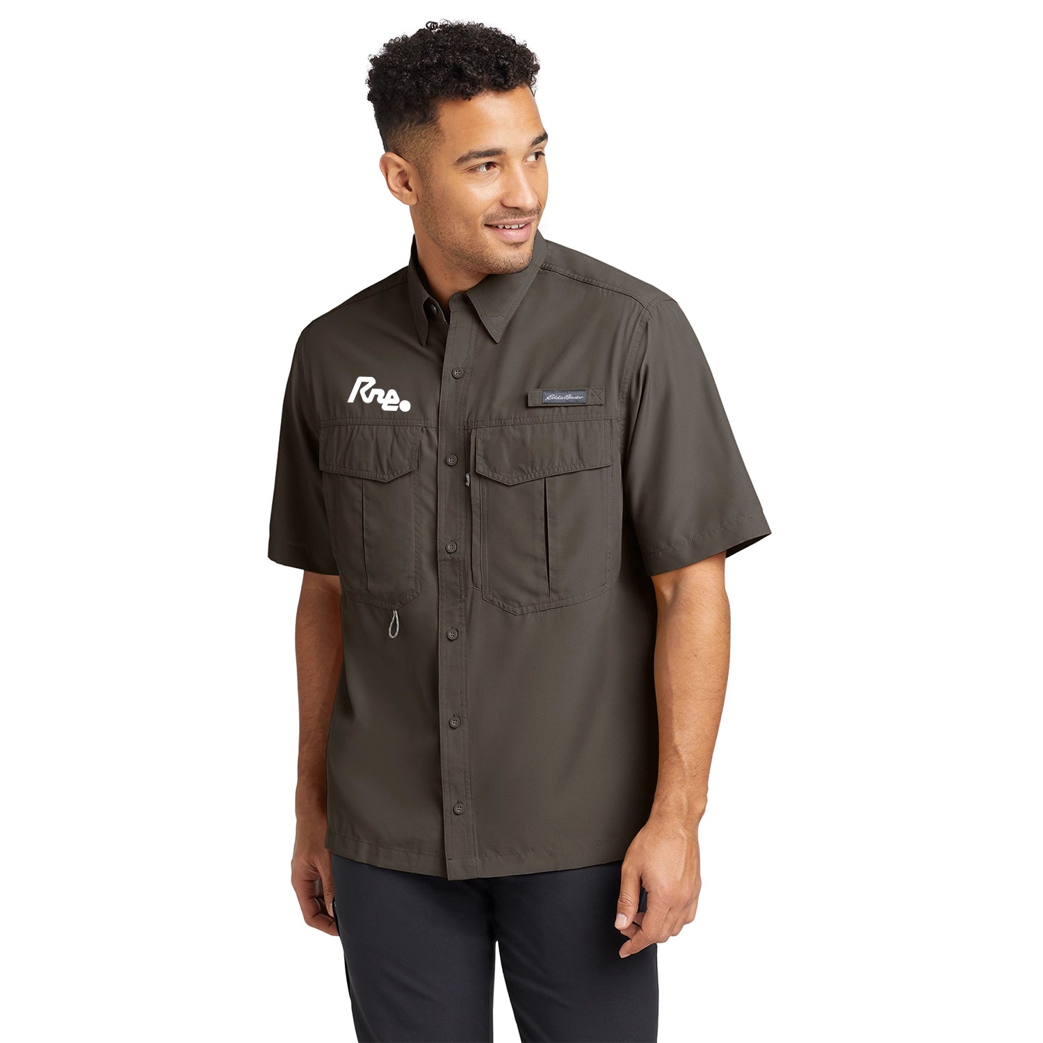 Eddie Bauer Short Sleeve Embroidered Performance Fishing Shirt