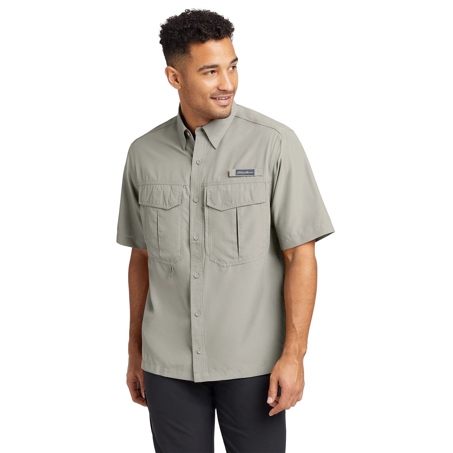 Eddie Bauer Short Sleeve Embroidered Performance Fishing Shirt