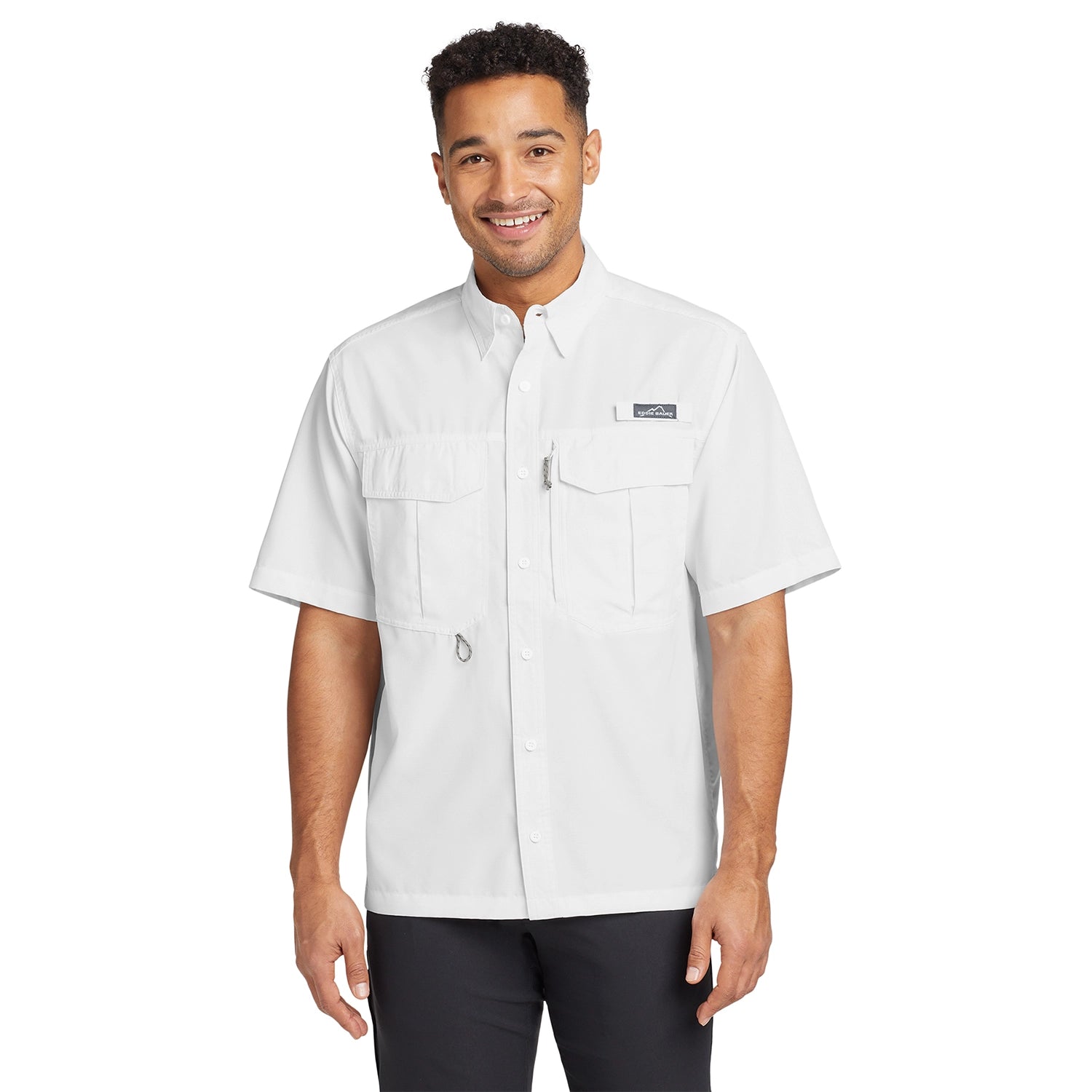 Eddie Bauer Short Sleeve Embroidered Performance Fishing Shirt