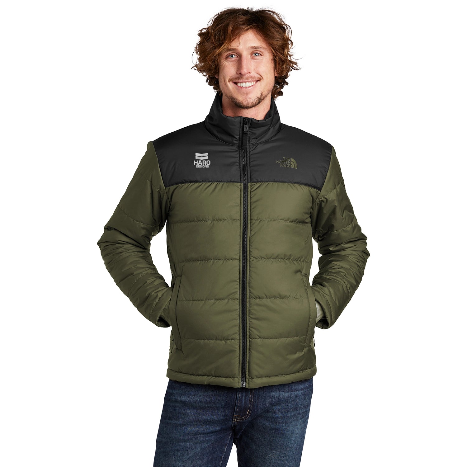 The North Face Chest Logo Everyday Insulated Embroidered Jacket - Burnt Olive Green