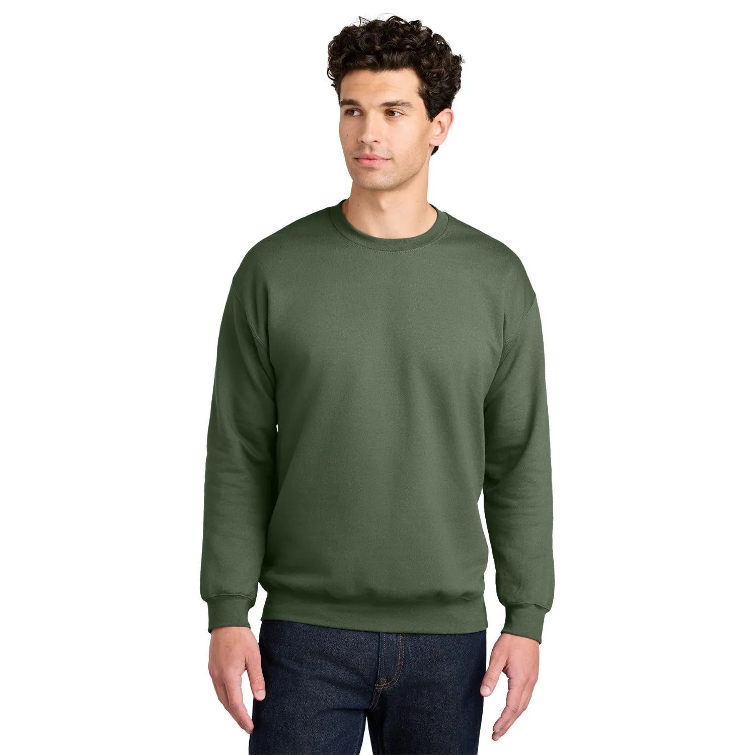 Gildan Softstyle Crewneck Sweatshirt Decorated - Military Green