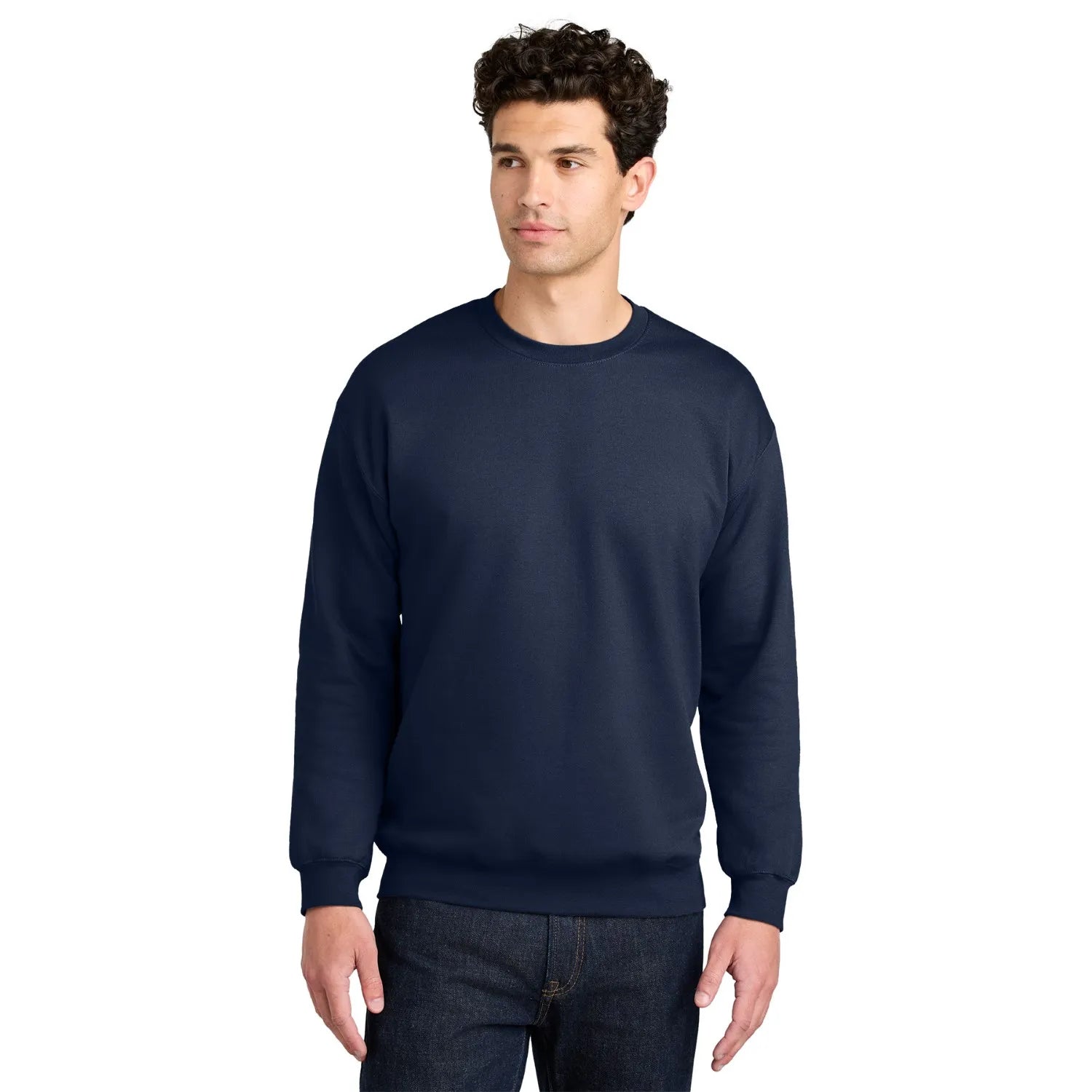 Gildan Softstyle Crewneck Sweatshirt Decorated - Navy Blue