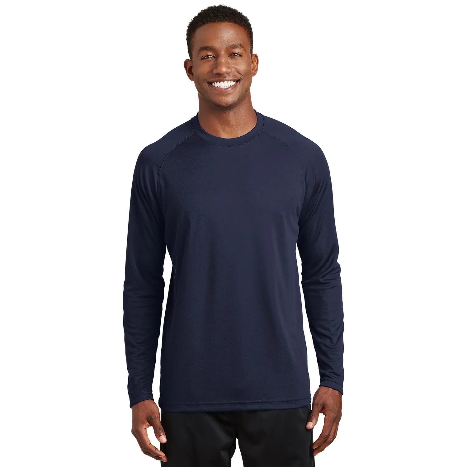 Sport-Tek Dry Zone Long Sleeve Raglan T-Shirt Decorated - True Navy Blue
