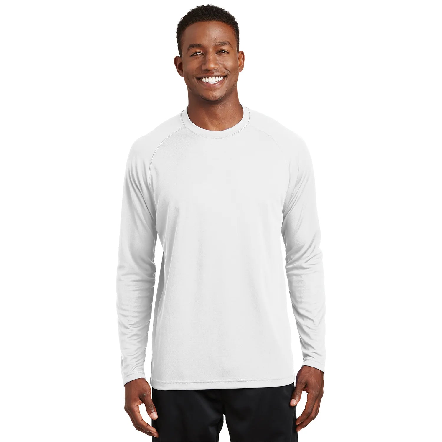 Sport-Tek Dry Zone Long Sleeve Raglan T-Shirt Decorated - White