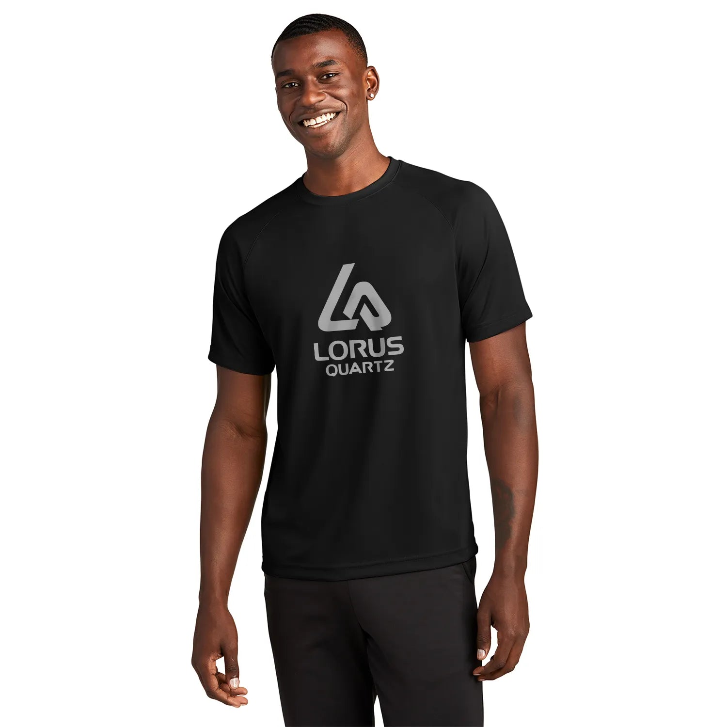 Sport-Tek Dry Zone Short Sleeve Raglan T-Shirt Decorated - Black