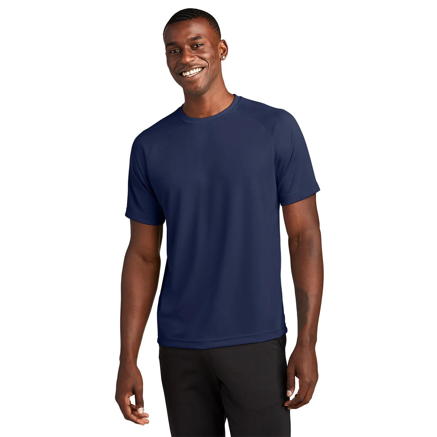 Sport-Tek Dry Zone Short Sleeve Raglan T-Shirt Decorated - True Navy Blue