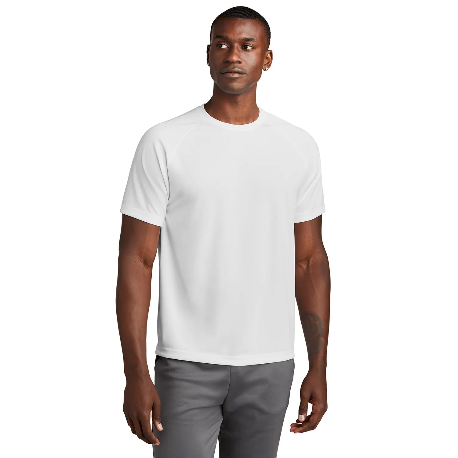 Sport-Tek Dry Zone Short Sleeve Raglan T-Shirt Decorated - White