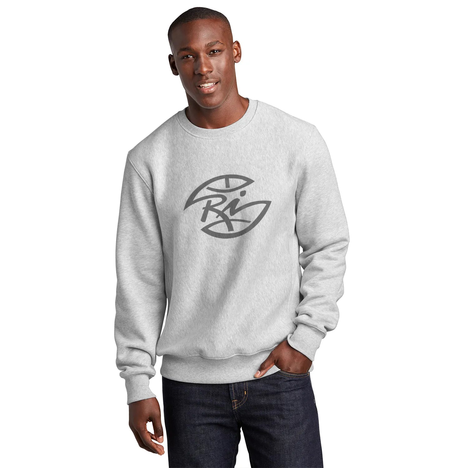 Sport-Tek Super Heavyweight Crewneck Sweatshirt Decorated - Athletic Grey Heather