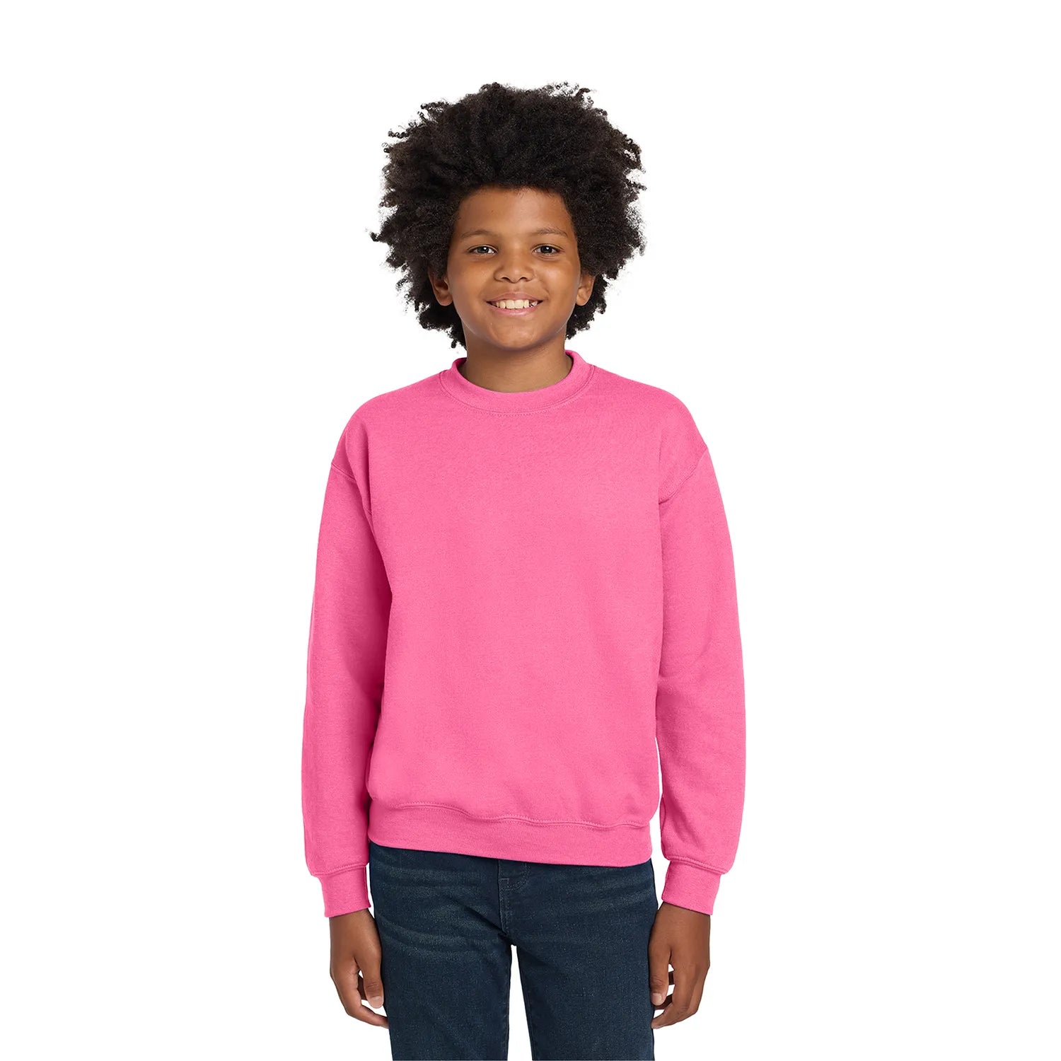 Gildan Gildan - Youth Heavy Blend Crewneck Sweatshirt - Safety Pink