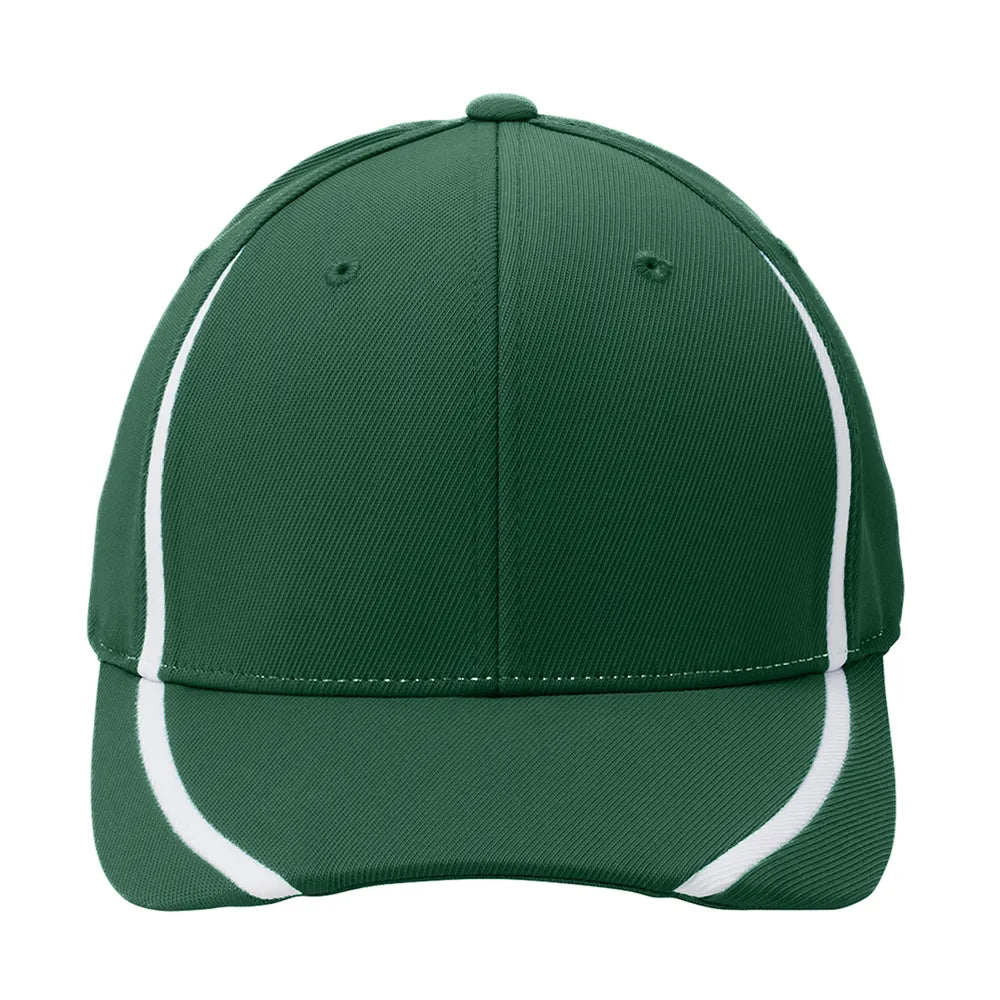 Sport-Tek Flexfit Performance Colorblock Embroidered Cap - Forest Green/White