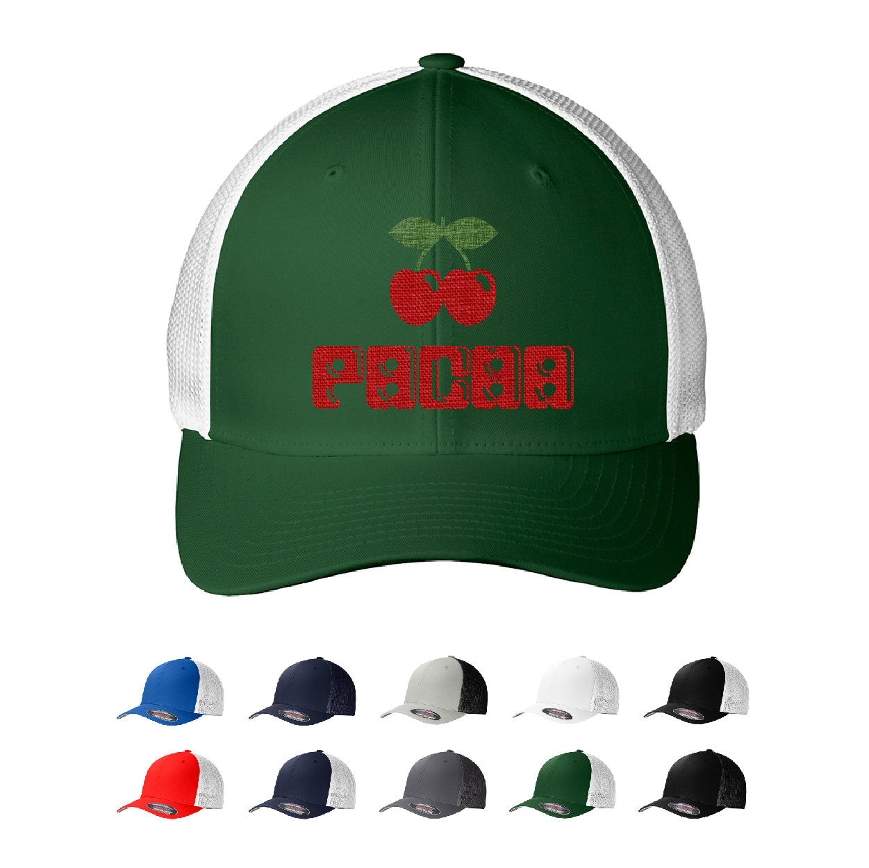 Port Authority Flexfit Mesh Back Embroidered Cap - White/White