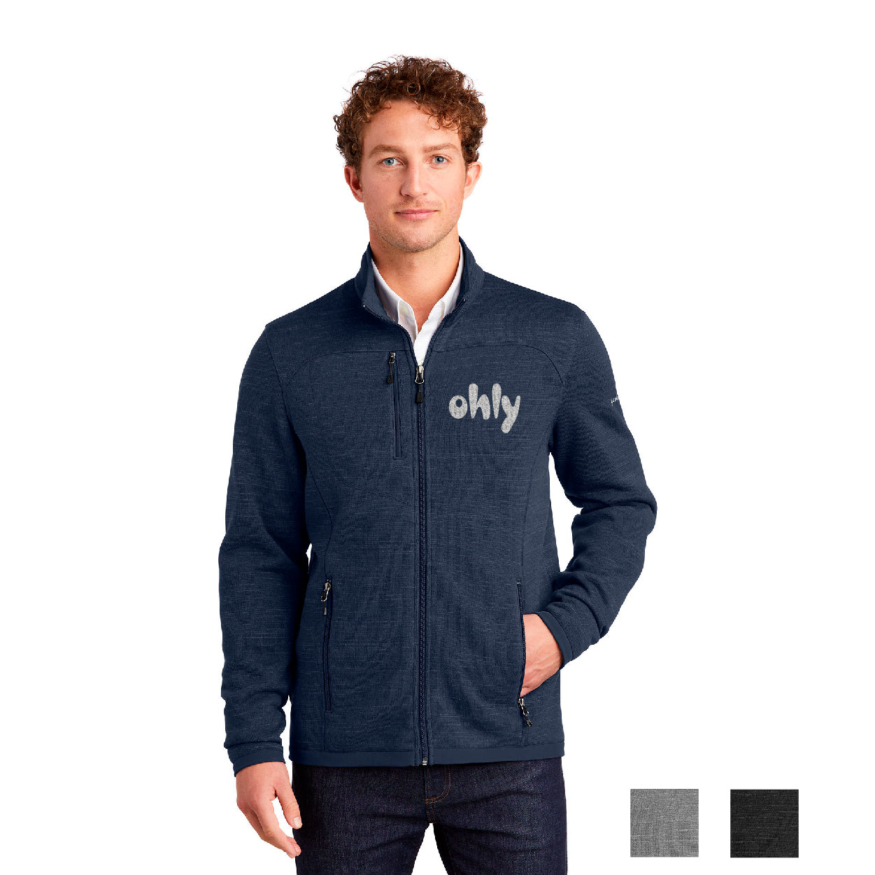 Eddie Bauer Sweater Embroidered Fleece Full-Zip