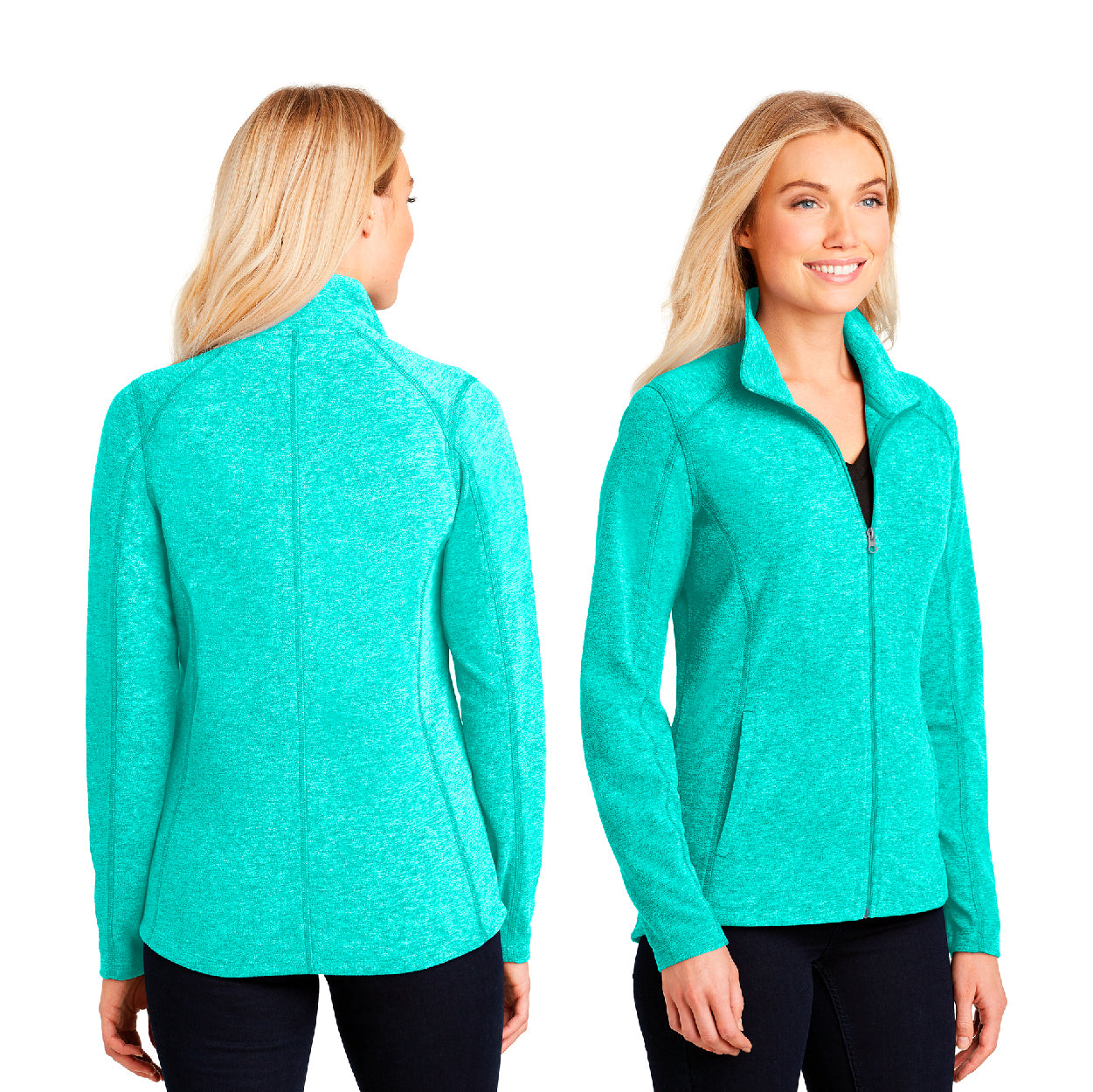 Port Authority Women's Heather Microfleece Full-Zip Embroidered Jacket