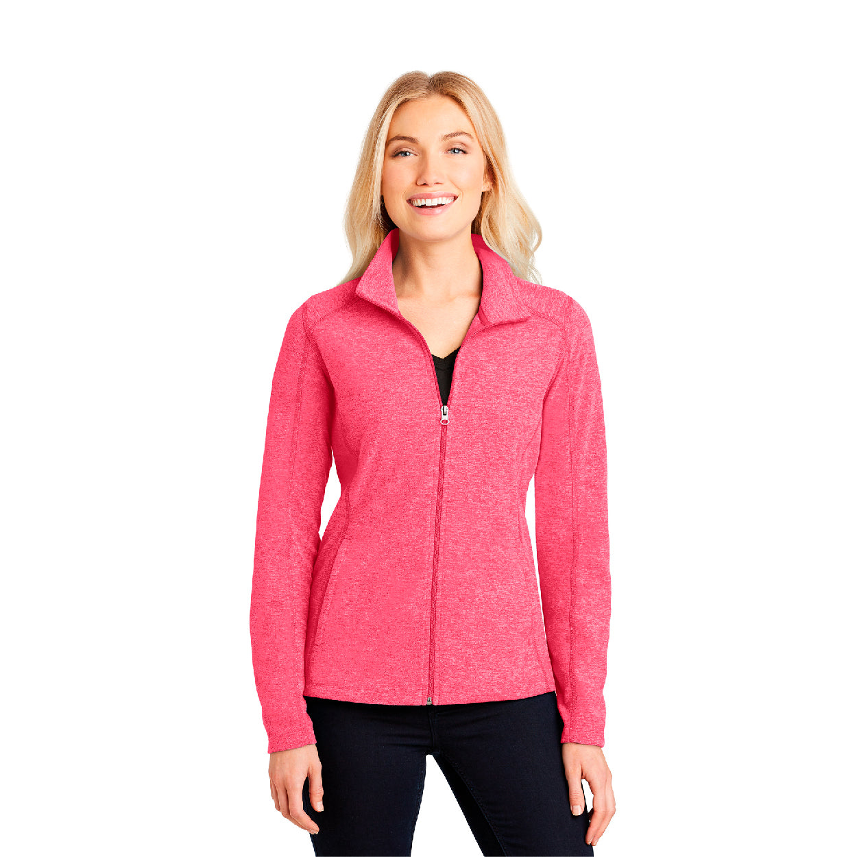 Port Authority Women's Heather Microfleece Full-Zip Embroidered Jacket