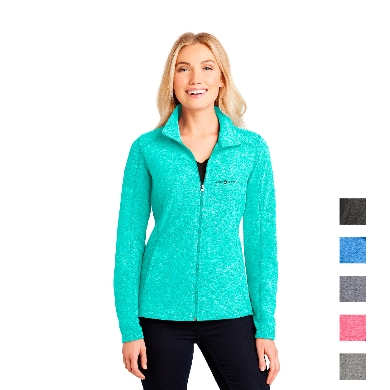 Port Authority Women's Heather Microfleece Full-Zip Embroidered Jacket