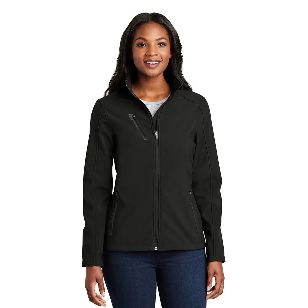 Port Authority Women's Welded Soft Shell Embroidered Jacket - Black (PMS BLACK C)