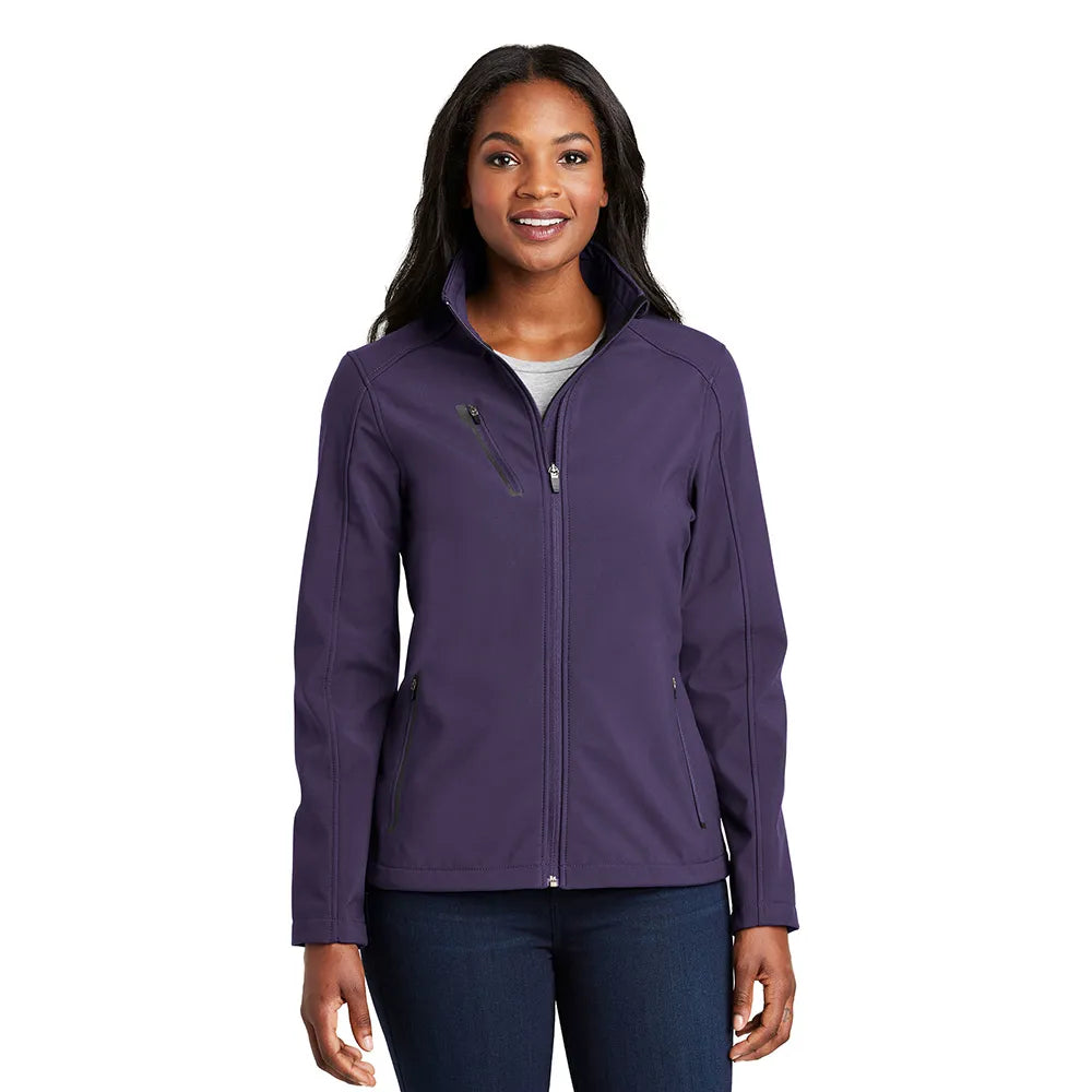Port Authority Women's Welded Soft Shell Embroidered Jacket - Posh Purple (PMS 669C)