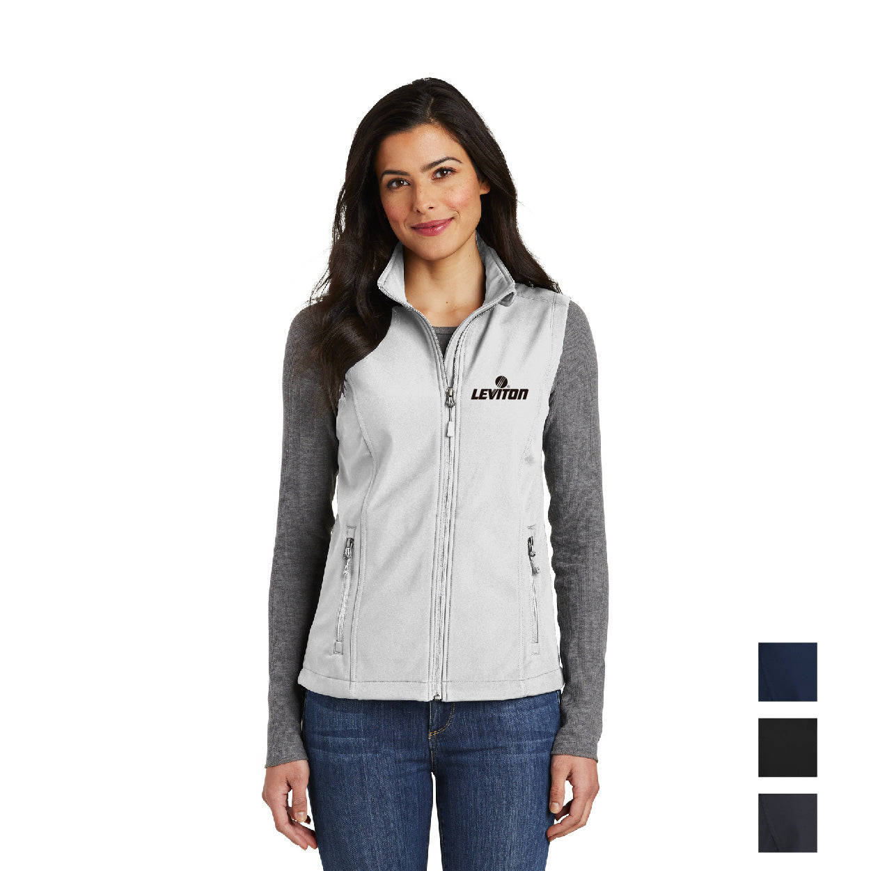 Port Authority Women's Core Soft Shell Embroidered Vest - Battleship Grey (PMS 7540 C)