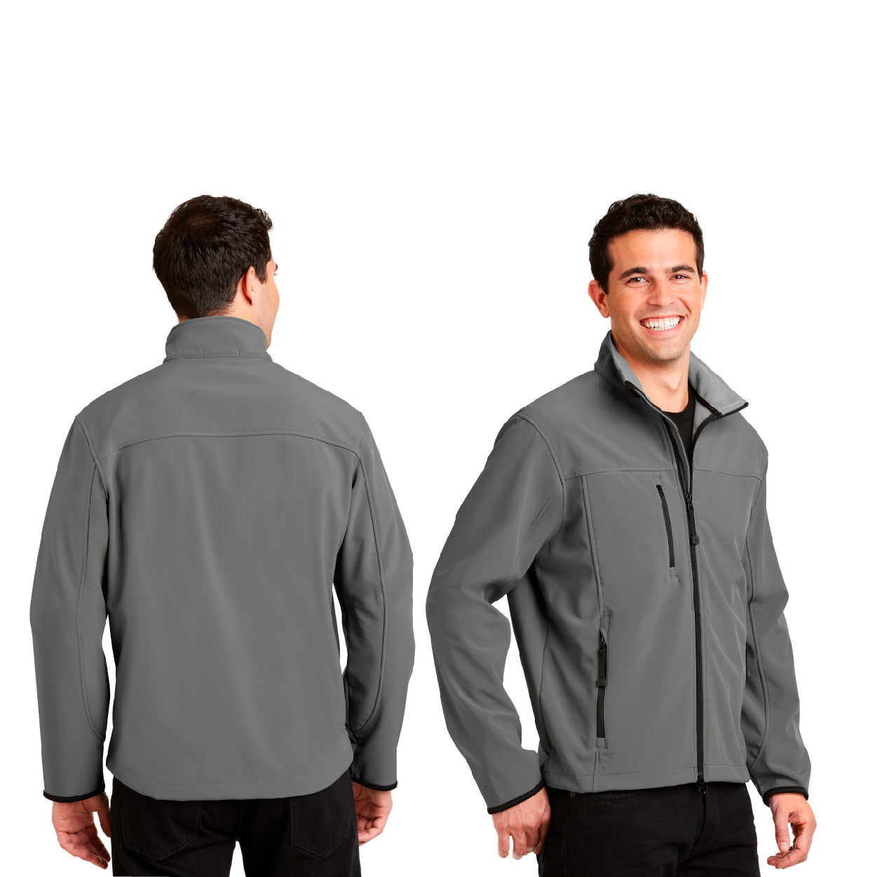 Port Authority Glacier Soft Shell Embroidered Jacket - Black/Chrome Black (PMS BLACK C)