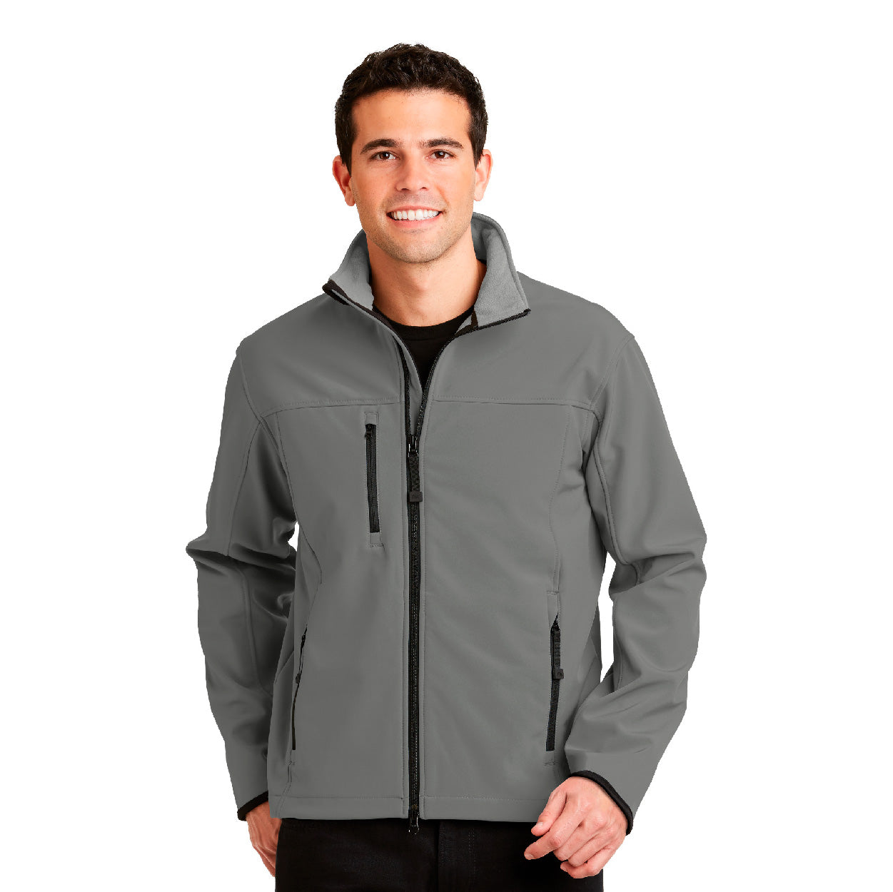 Port Authority Glacier Soft Shell Embroidered Jacket - Smoke Grey/Chrome Black (PMS COOL GRAY 11C)