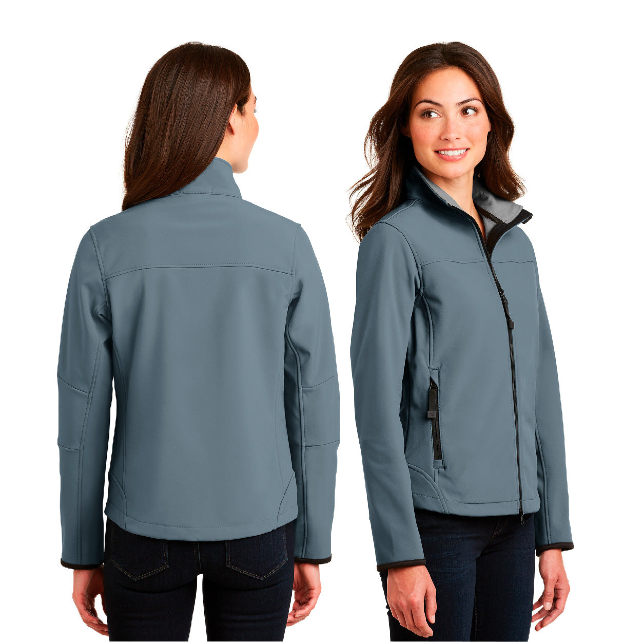 Port Authority Women's Glacier Soft Shell Embroidered Jacket - Smoke Grey/Chrome (PMS COOL GRAY 11C)