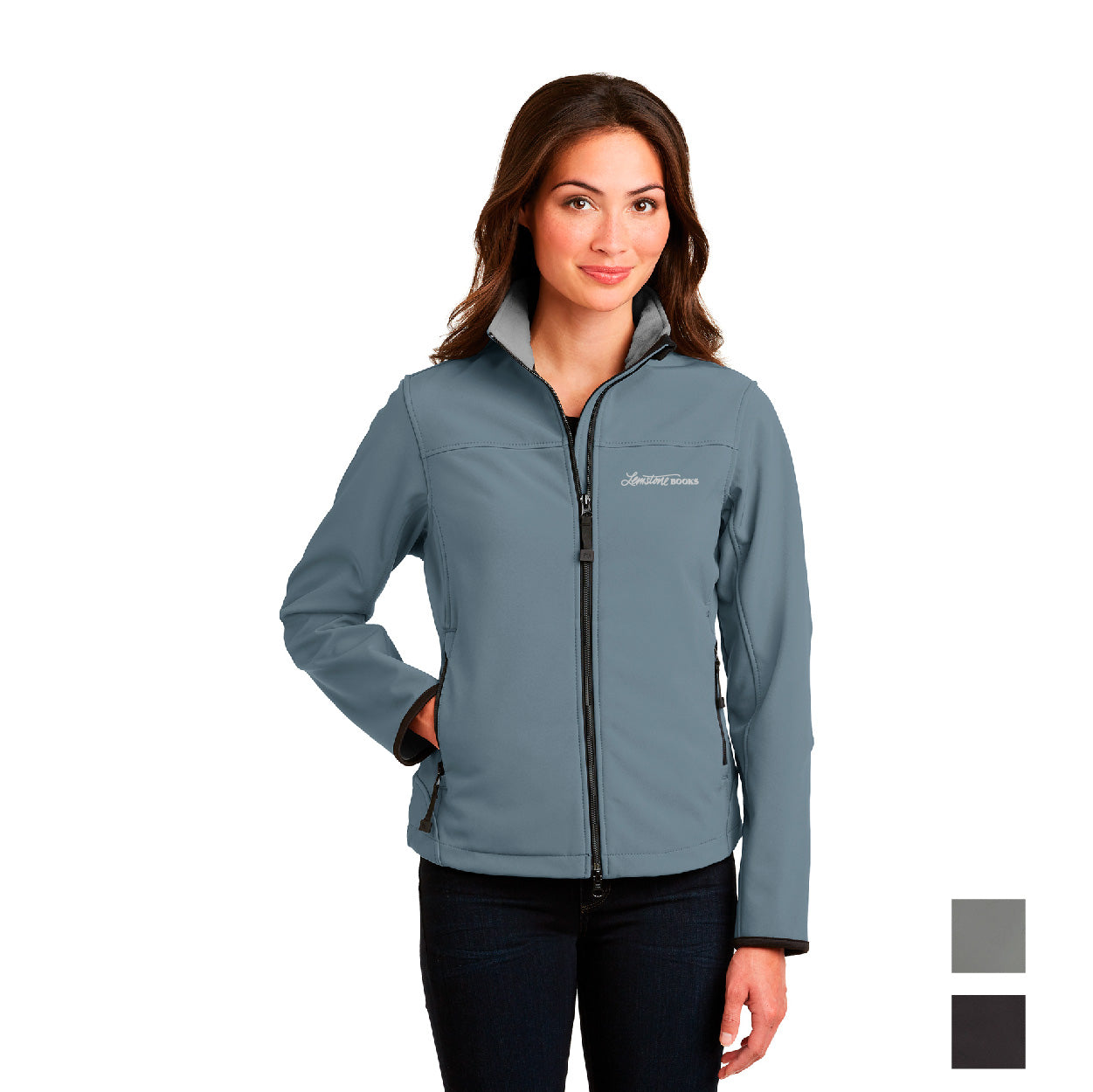 Port Authority Women's Glacier Soft Shell Embroidered Jacket - Black/Chrome (PMS BLACK C)