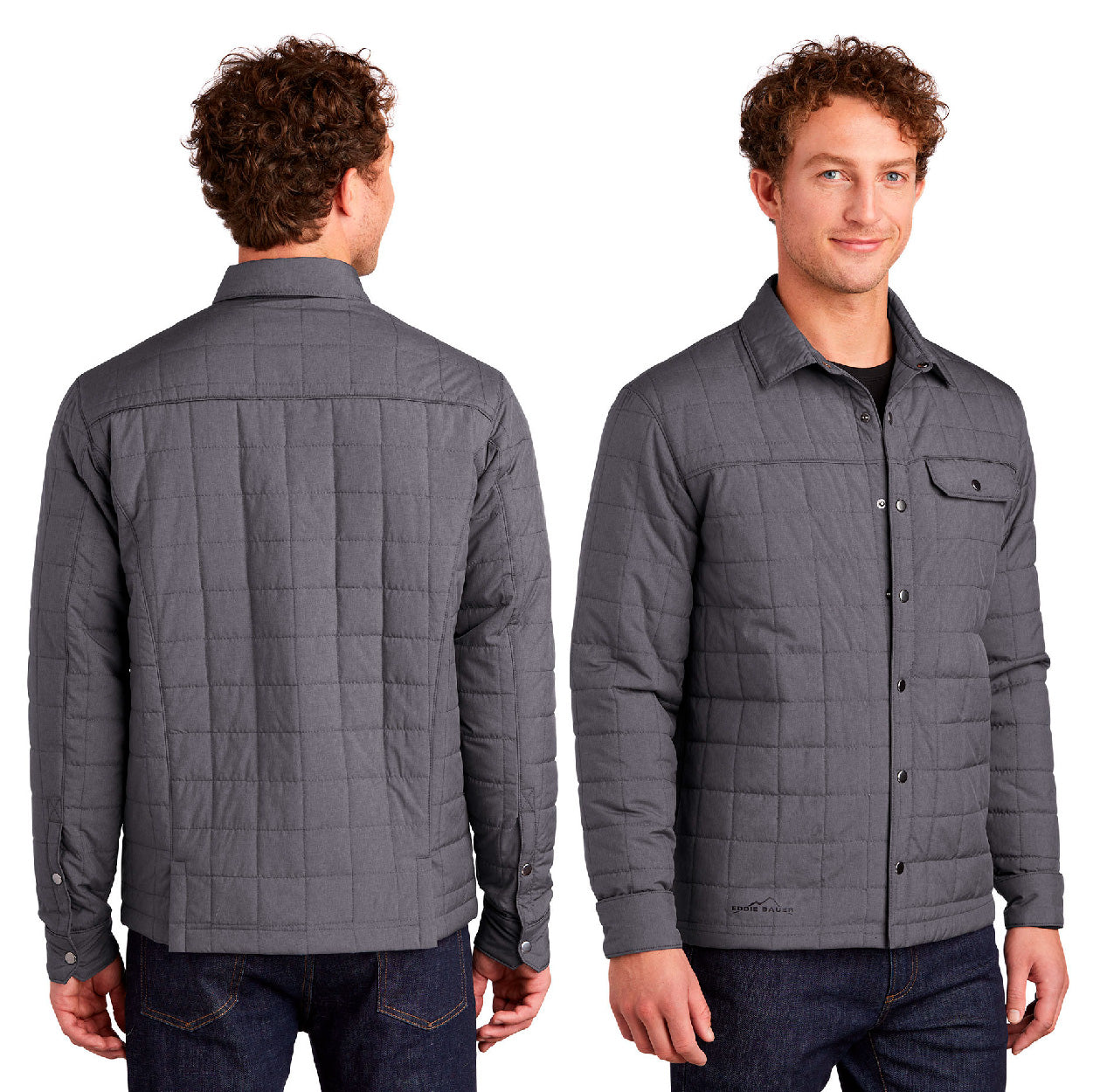 Eddie Bauer Embroidered Shirt Jac - Charcoal Grey Heather (PMS 7540C)