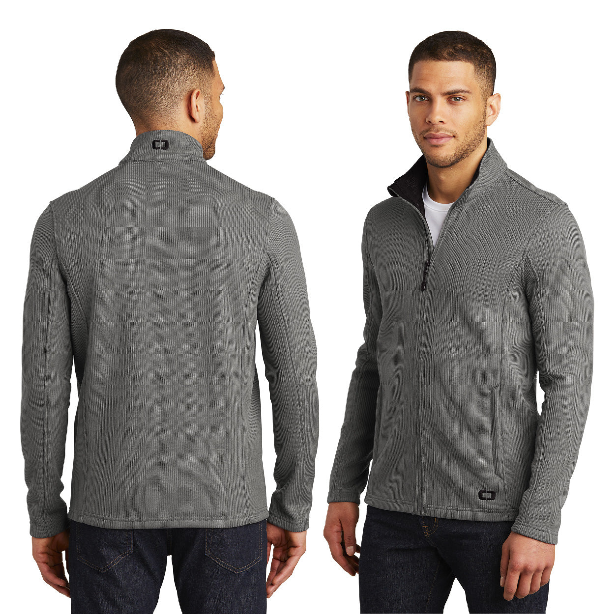 OGIO Grit Fleece Embroidered Jacket - Diesel Grey Heather (PMS BLACK C)
