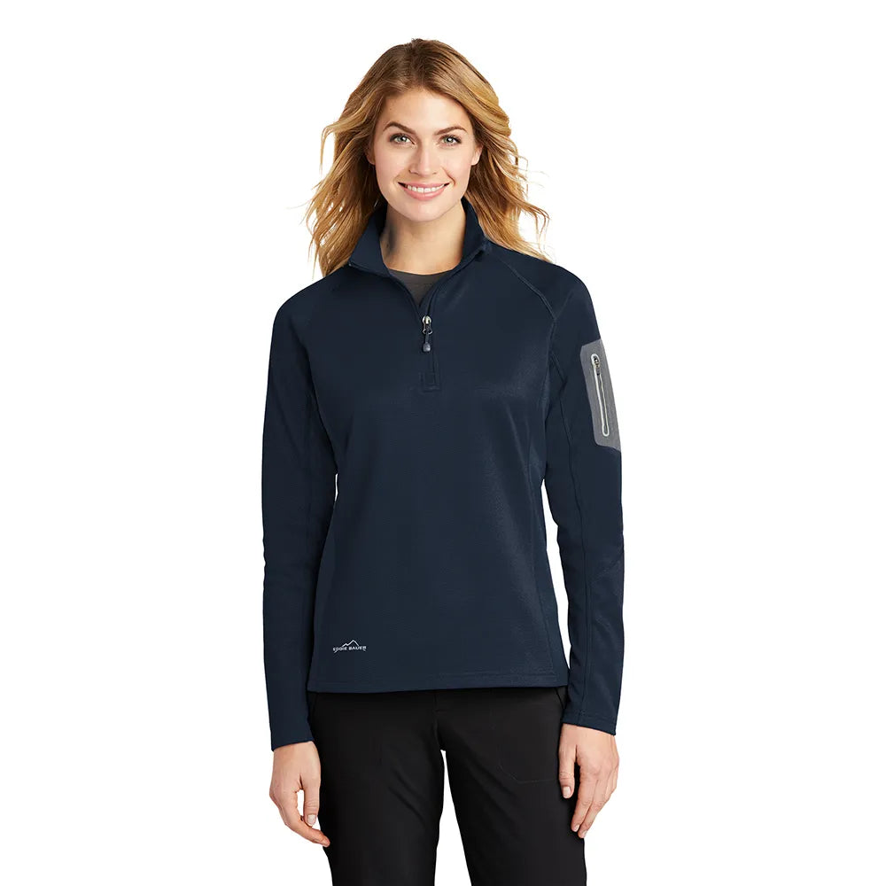 Eddie Bauer Women's 1/2-Zip Performance Fleece Embroidered - River Blue Navy