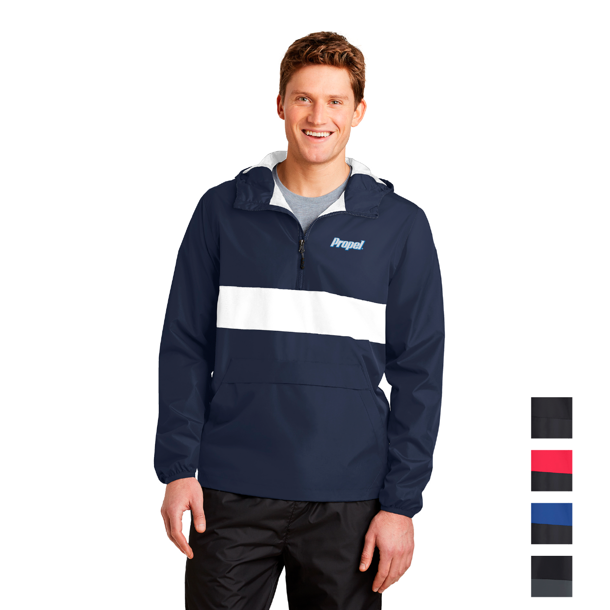 Sport-Tek Zipped Pocket Anorak Embroidered