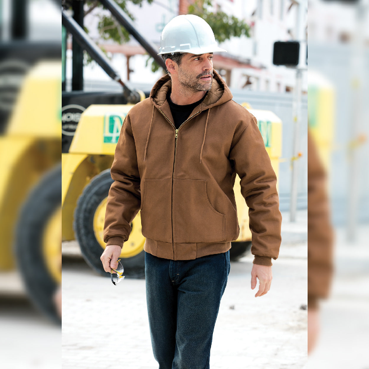 CornerStone - Duck Cloth Hooded Work Embroidered Jacket - Navy Blue (PMS 433C)