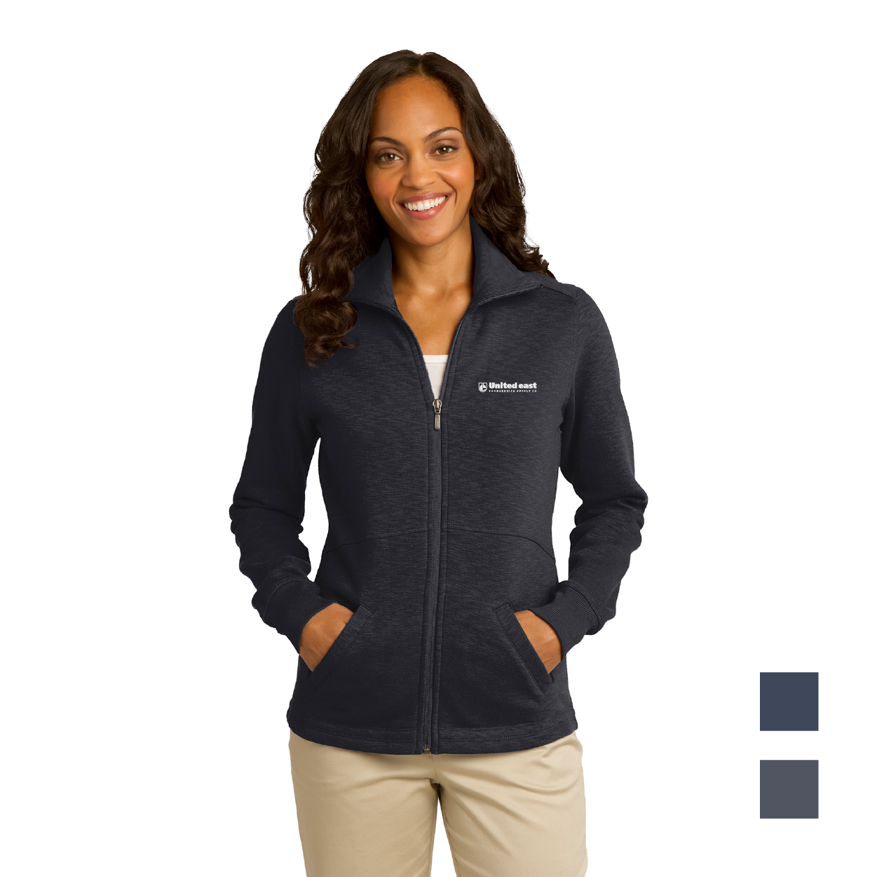 Port Authority Women's Slub Fleece Full-Zip Embroidered Jacket - Black