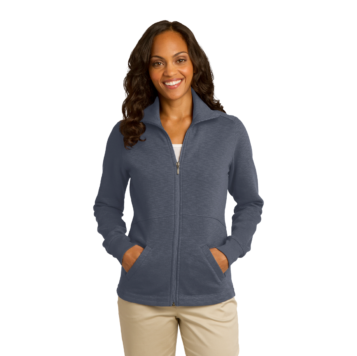 Port Authority Women's Slub Fleece Full-Zip Embroidered Jacket
