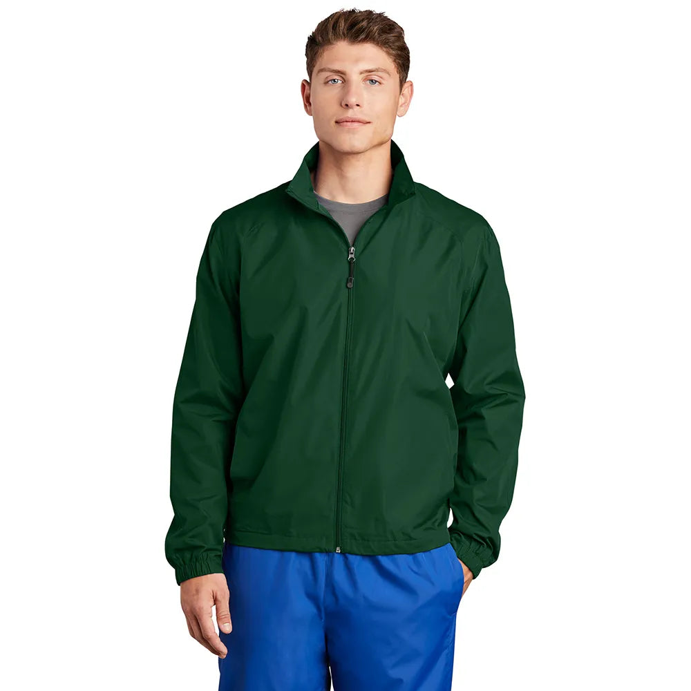 sport-tek-full-zip-wind-embroidered-jacket - Forest Green