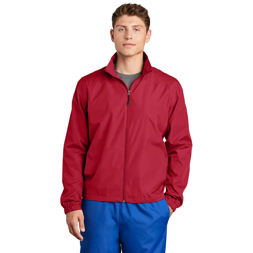 sport-tek-full-zip-wind-embroidered-jacket - True Red