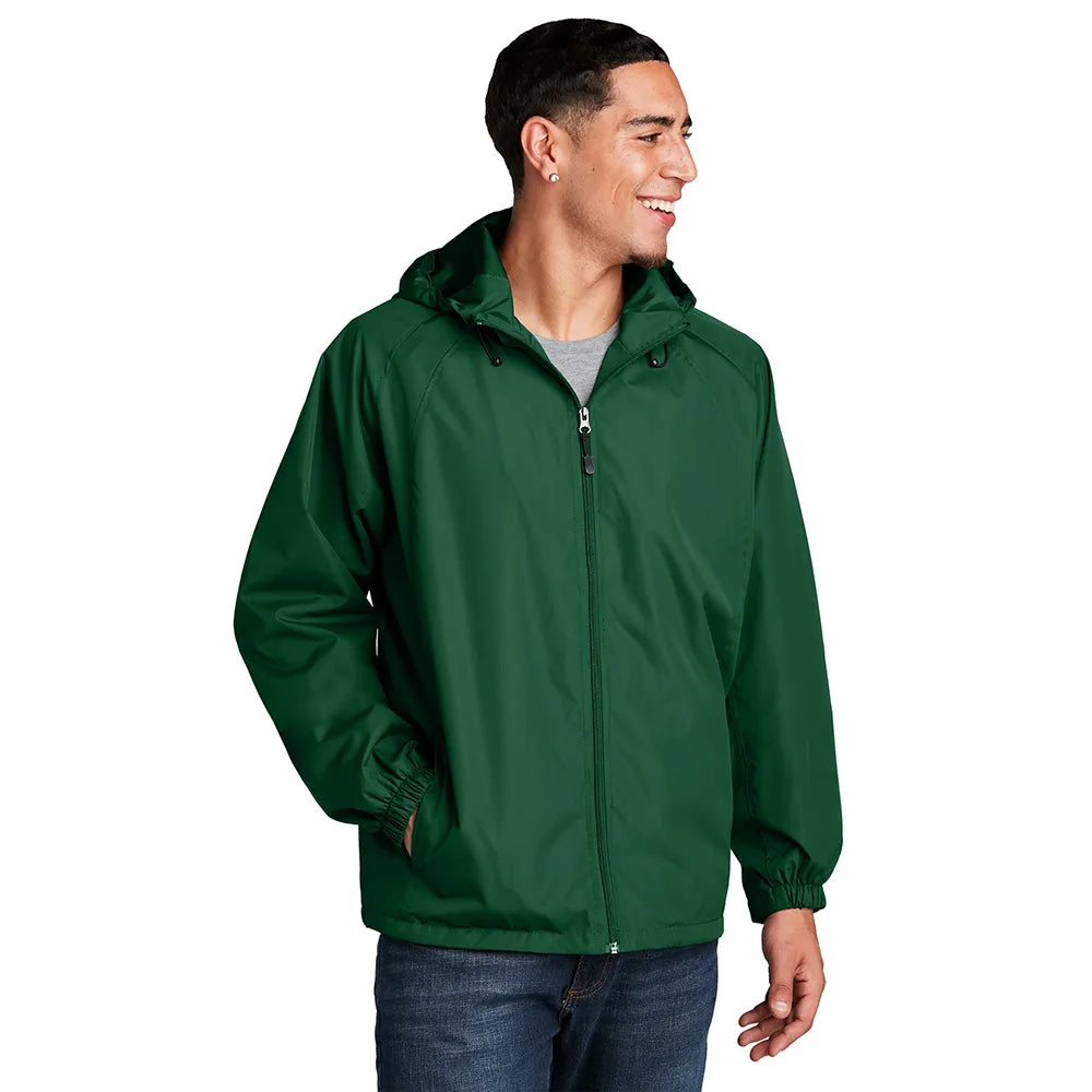 Sport-Tek Hooded Raglan Embroidered Jacket Decorated - Forest Green
