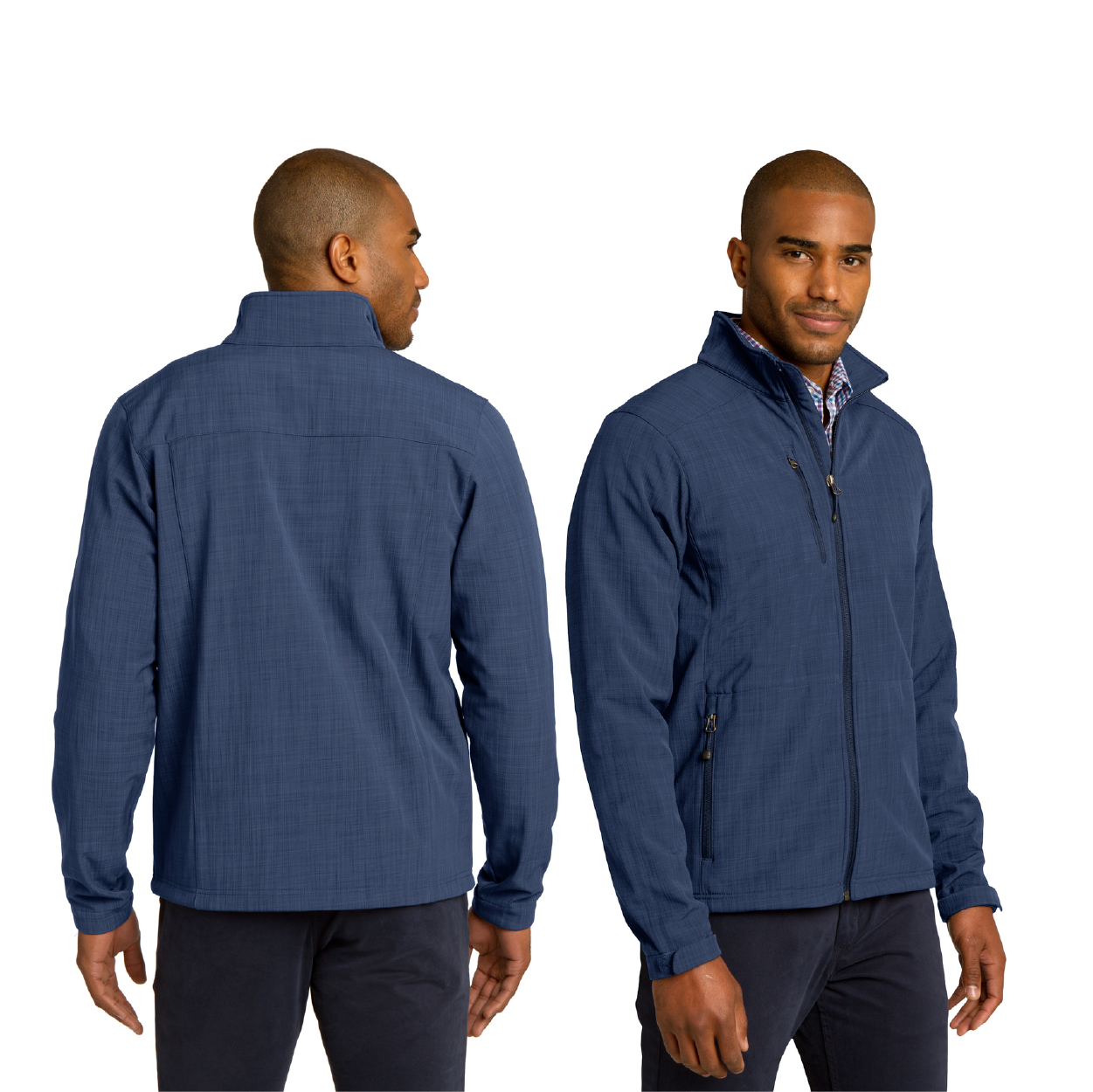 Eddie Bauer Shaded Crosshatch Soft Shell Embroidered Jacket