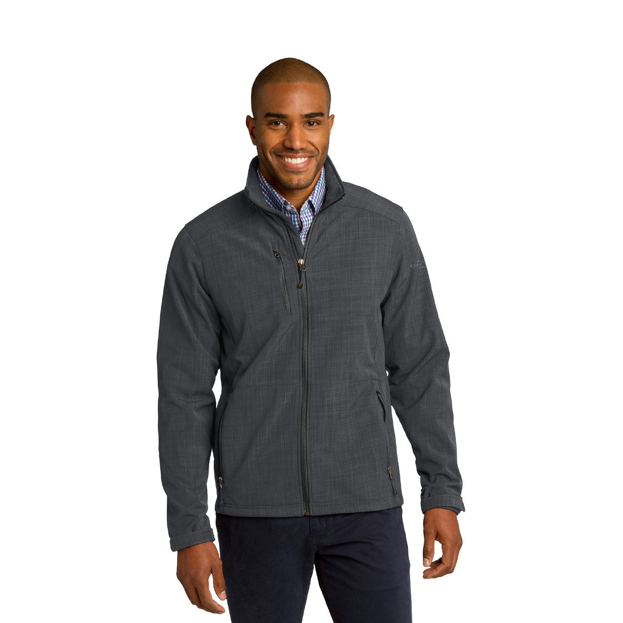 Eddie Bauer Shaded Crosshatch Soft Shell Embroidered Jacket