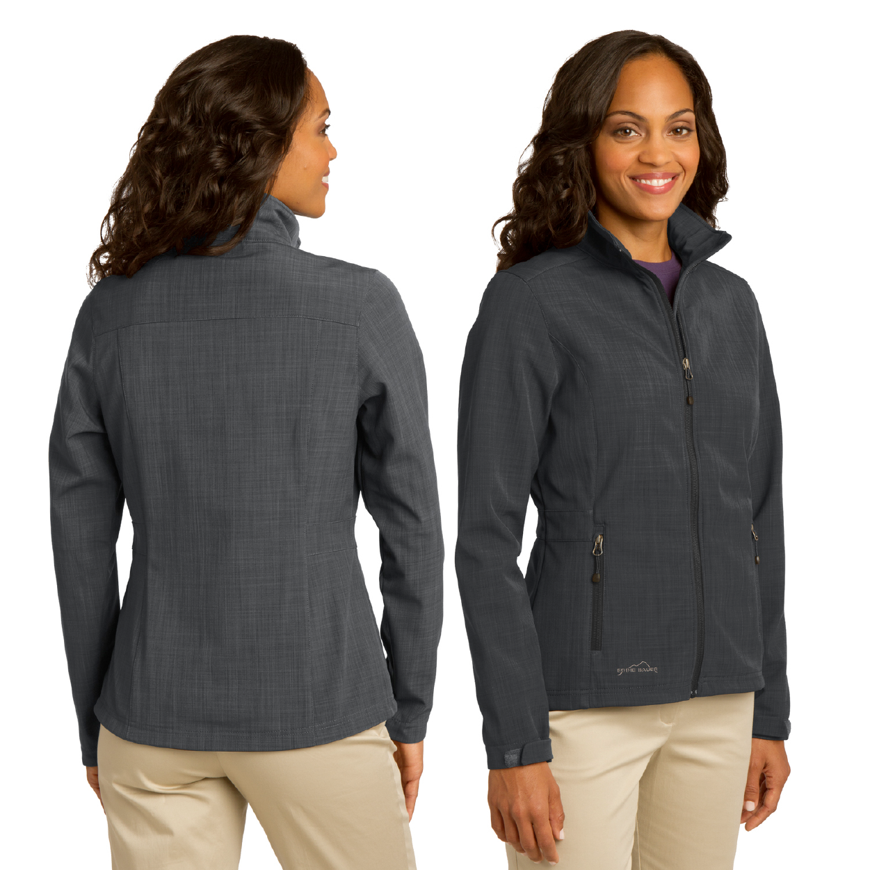 Eddie Bauer Women's Shaded Crosshatch Soft Shell Embroidered Jacket